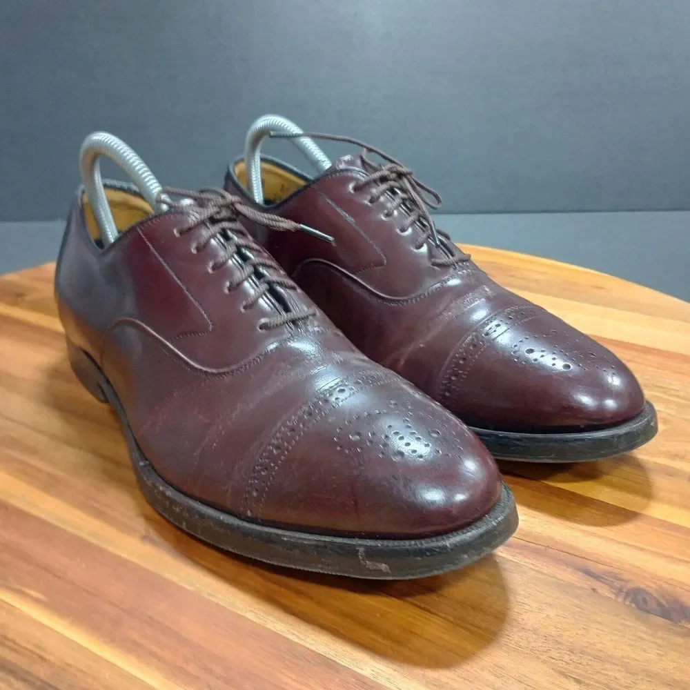 Johnston‎ Murphy Dress Shoes Mens Sz 8 D Martell Perf Wingtip Brown Leather